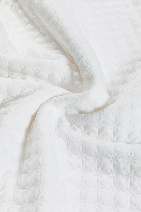 Split Neck Quilted Long Sleeve Top